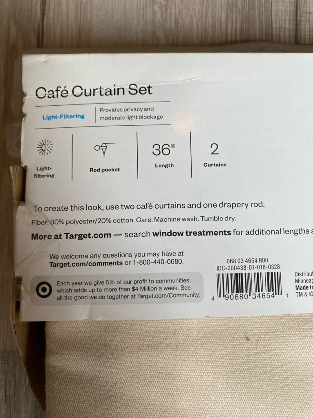 Room Essentials Beige/Cream Café Curtain Panels